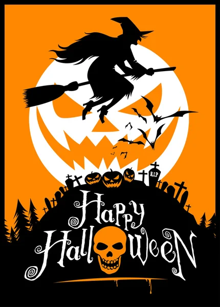 Vicces halloween kártya. — Stock Vector