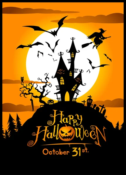 Tarjeta divertida de Halloween — Vector de stock