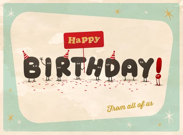 Забавная открытка на день рождения — стоковый вектор