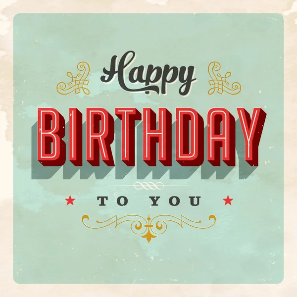 Vintage Birthday Card — Stock Vector