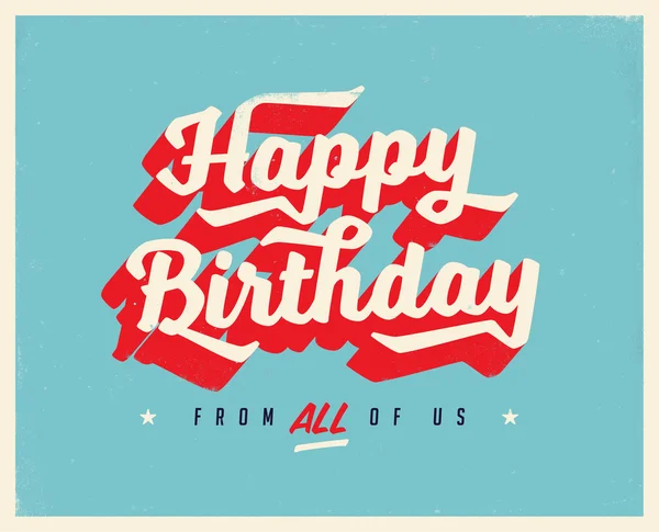 Cartão de aniversário estilo vintage - Feliz aniversário para você —  Vetores de Stock