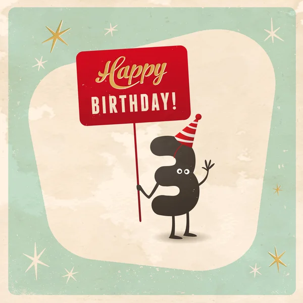 Funny 3rd fødselsdag Card – Stock-vektor
