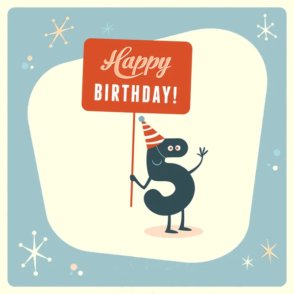 Funny 5th birthday Card — Stock Vector