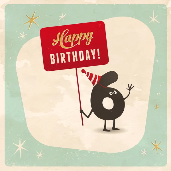 Funny 6th birthday Card — Stock Vector