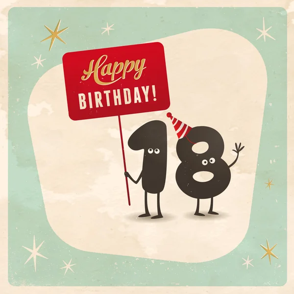 Divertente 18 compleanno Card — Vettoriale Stock