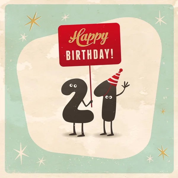 Αστεία 21ο γενέθλια κάρτα — Διανυσματικό Αρχείο