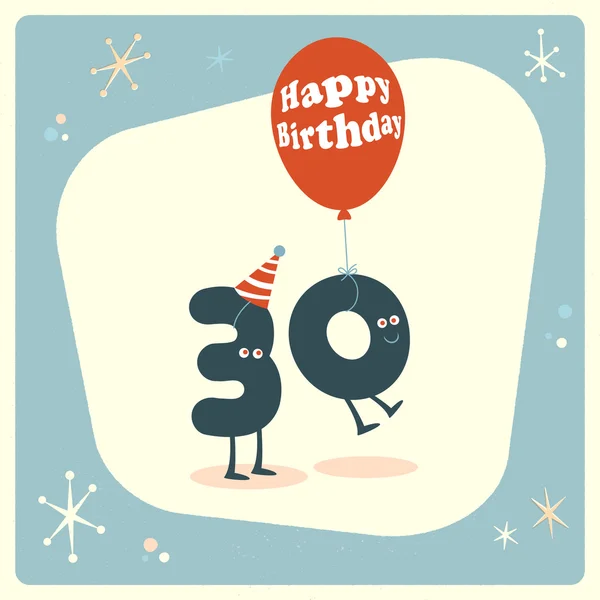 Divertente 30esimo compleanno Card — Vettoriale Stock