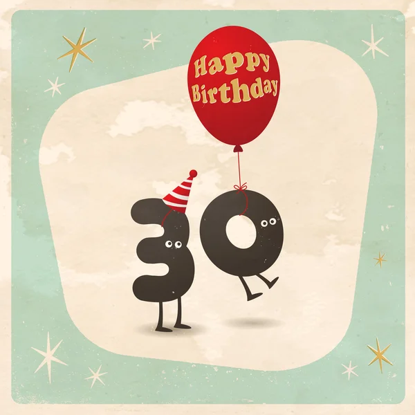搞笑卡的 30 岁生日 — 图库矢量图片