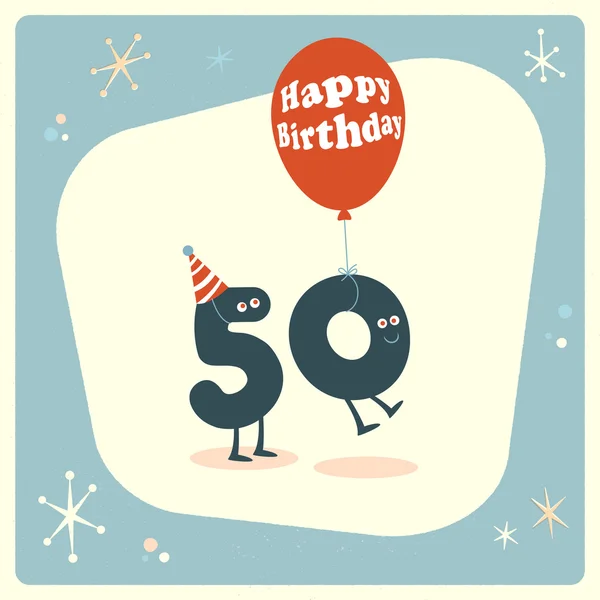 搞笑卡的 50 岁生日 — 图库矢量图片