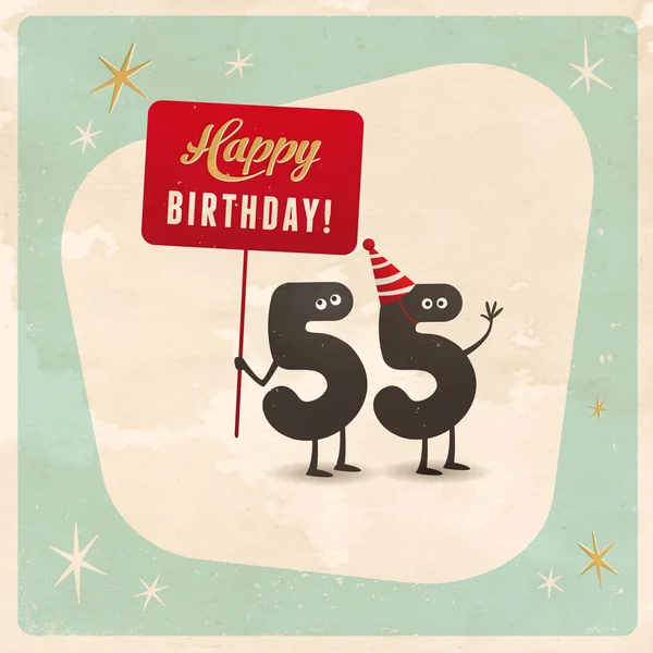 Funny 55e anniversaire Carte — Image vectorielle