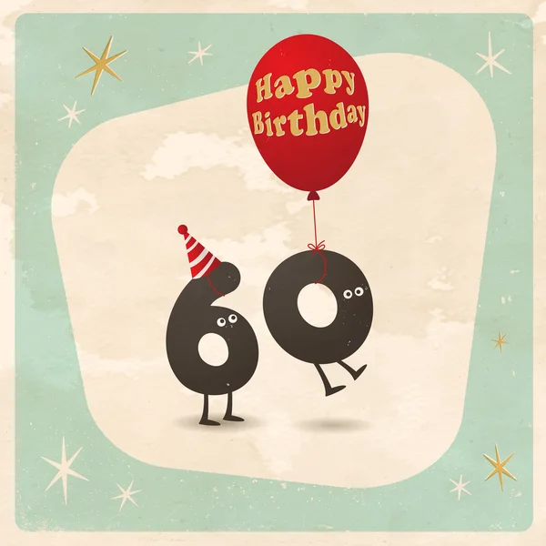 Vicces 60. születésnap kártya — Stock Vector