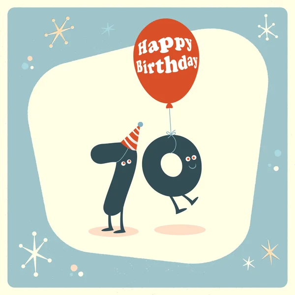 Funny 70th tarjeta de cumpleaños — Archivo Imágenes Vectoriales