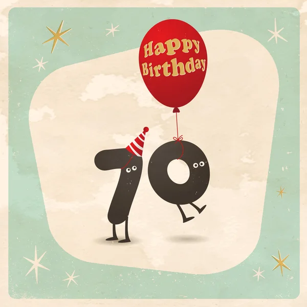Vicces 70 születésnap kártya — Stock Vector