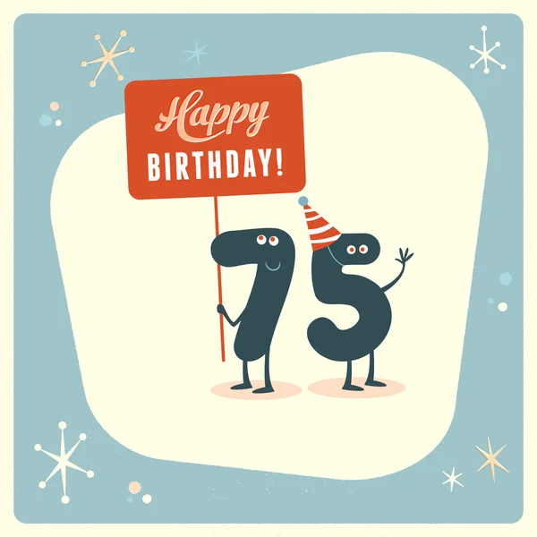 Funny 75th birthday Card — Stock Vector