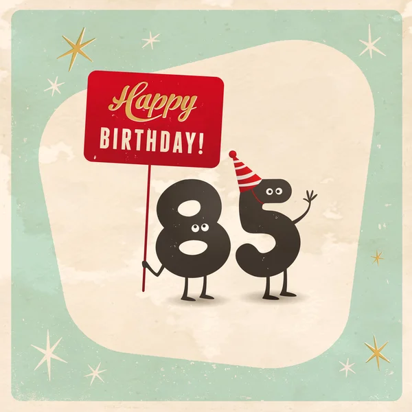 Carte de 85e anniversaire drôle — Image vectorielle
