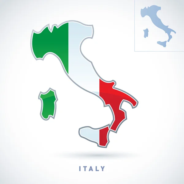 Mapa estilizado de Italia — Vector de stock