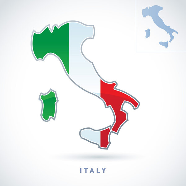 Stylized map of Italy