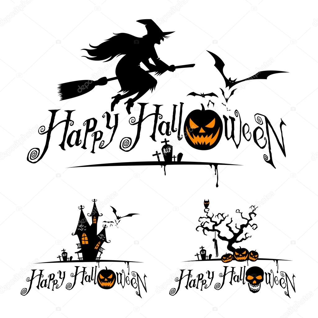 Funny Halloween card vector  illustration