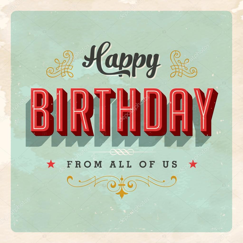 Vintage Birthday Card Stock Vector C Realcallahan