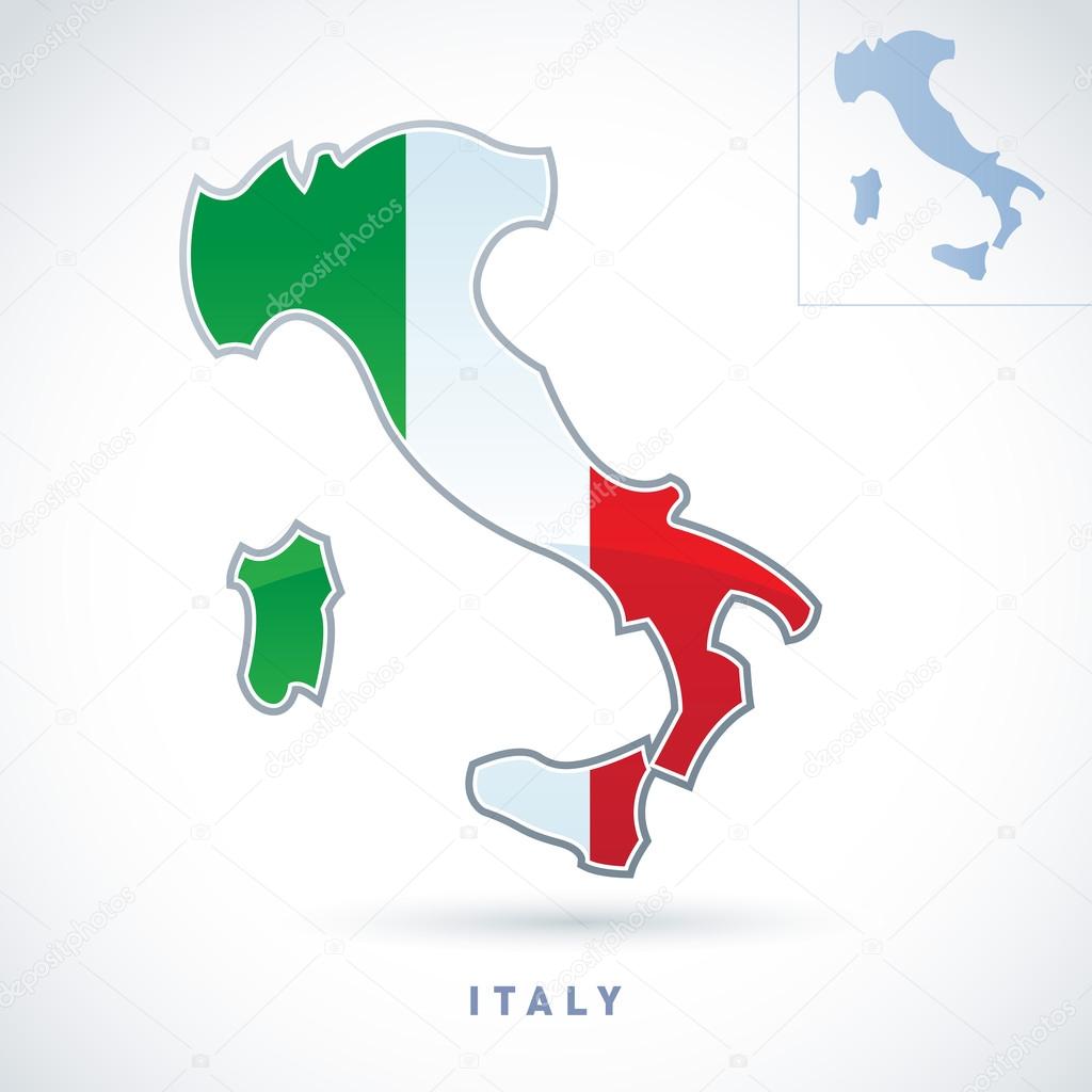 Stylized map of Italy