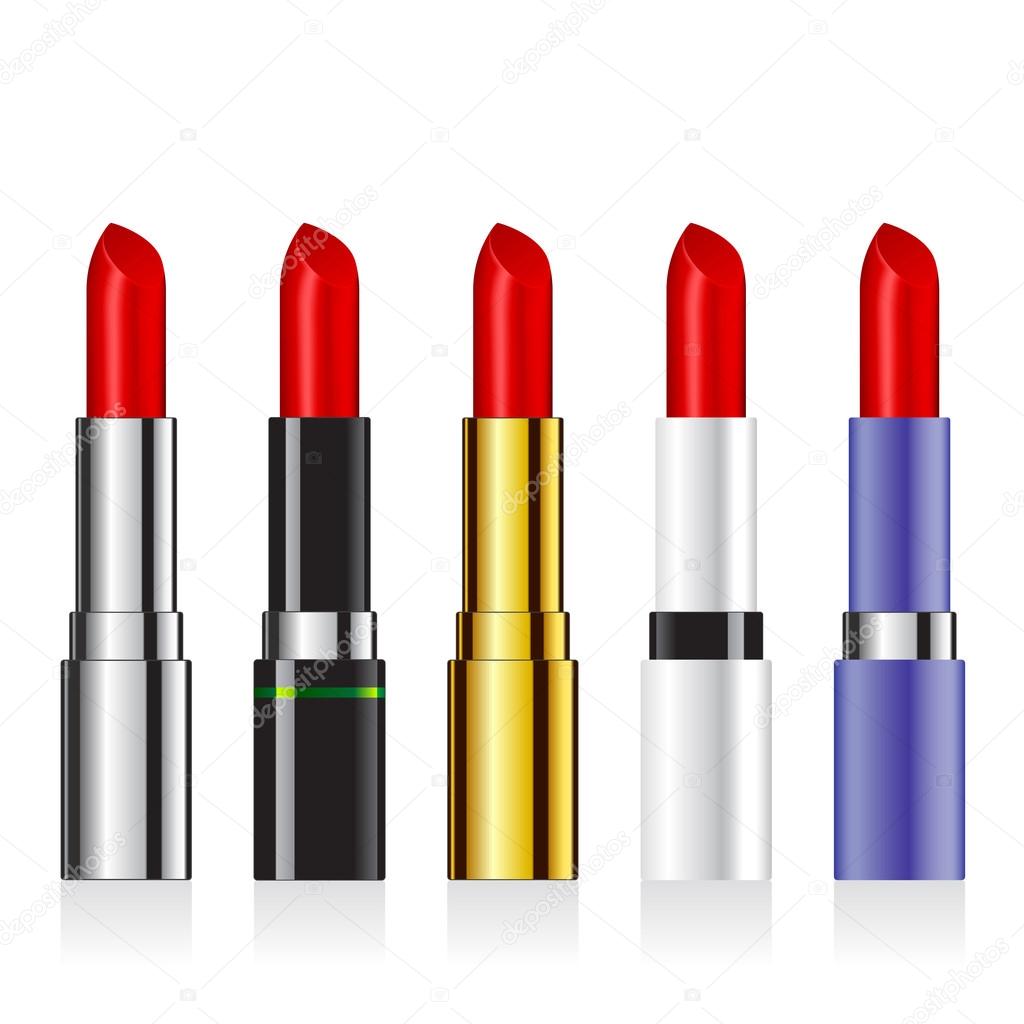 Set of vector lipsticks