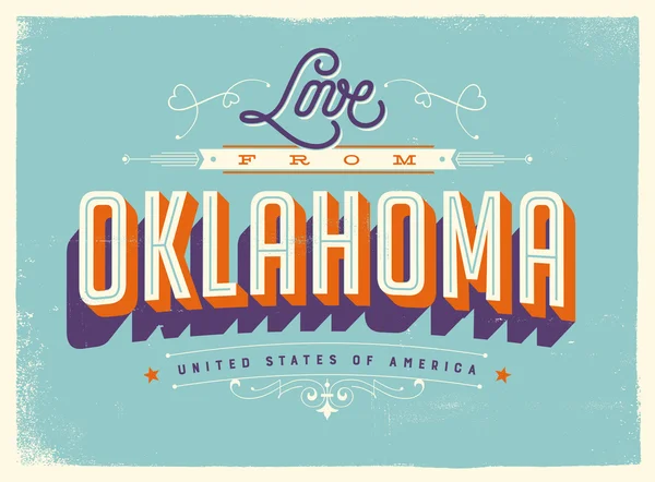 Gratulationskort - kärlek från Oklahoma — Stock vektor