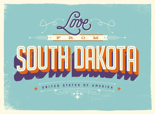 Cartão de saudação - Amor de Dakota do Sul —  Vetores de Stock
