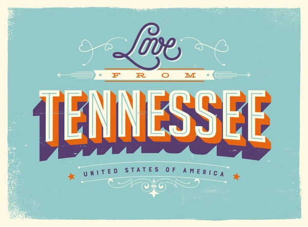 Tebrik kartı - aşk Tennessee — Stok Vektör