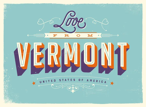 Biglietto d'auguri - Amore dal Vermont — Vettoriale Stock