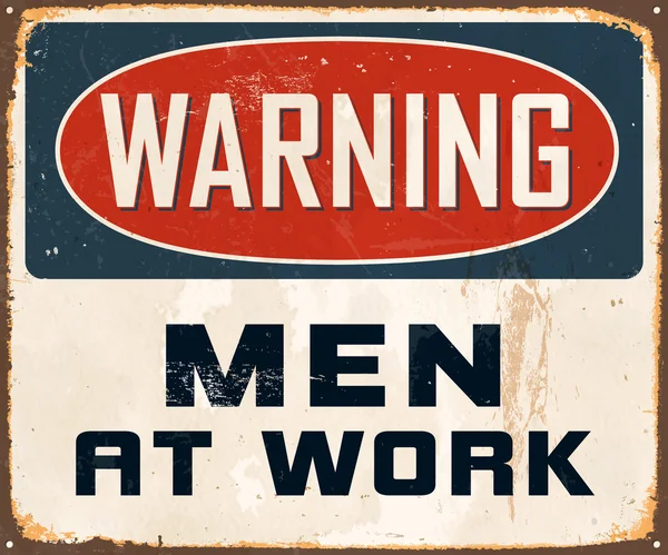 Warning Men At Work — Stock Vector