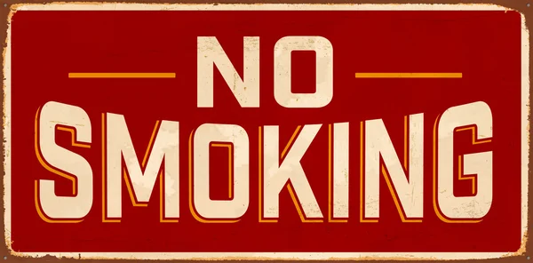 禁止吸烟的老式金属标志 — 图库矢量图片