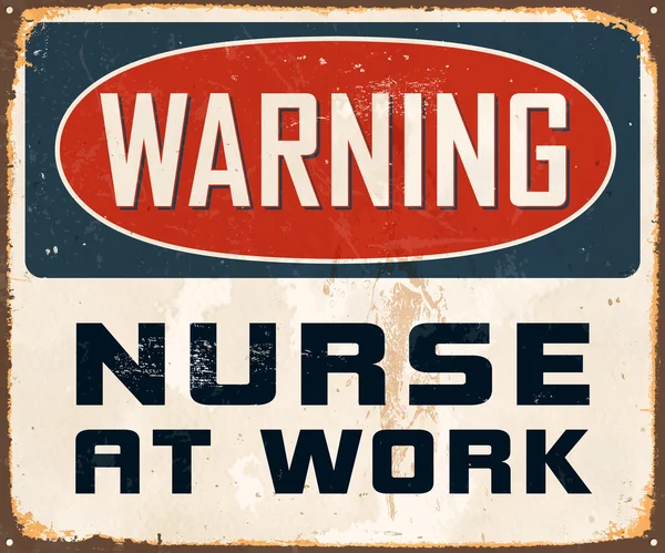 Enfermera de advertencia en el trabajo — Archivo Imágenes Vectoriales