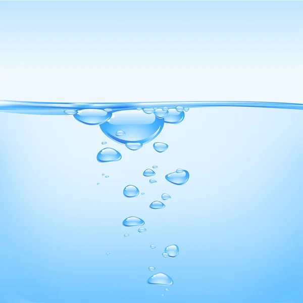 Streszczenie niebieski wody z bąbelkami — Wektor stockowy