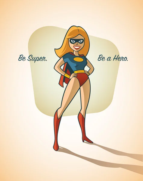 Vector Super Woman. Vintage style. — Stock Vector