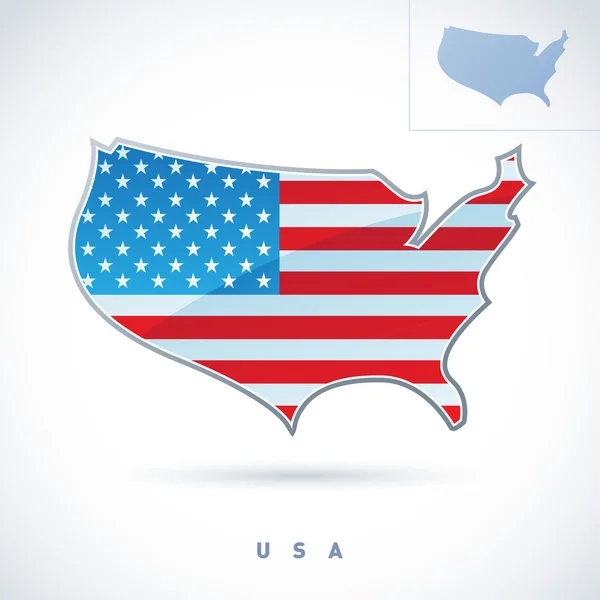 Прапор США карта — стоковий вектор