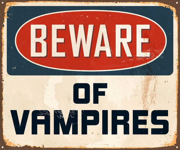 Aviso de Halloween. Cuidado com os vampiros. ! — Vetor de Stock
