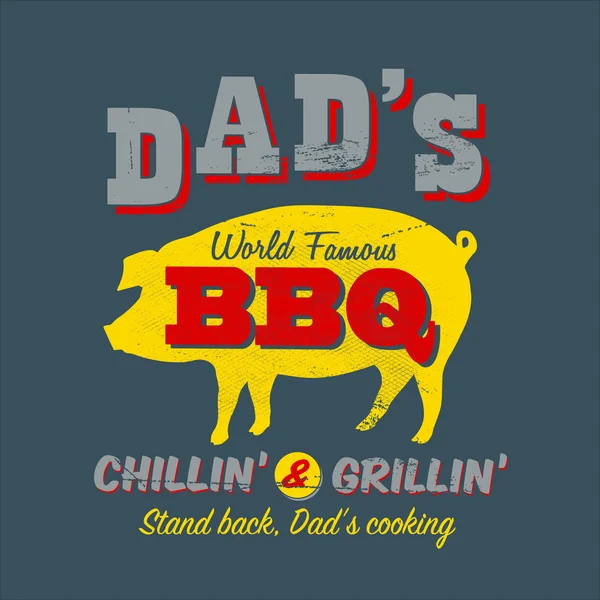BBQ famoso in tutto il mondo di papà — Vettoriale Stock