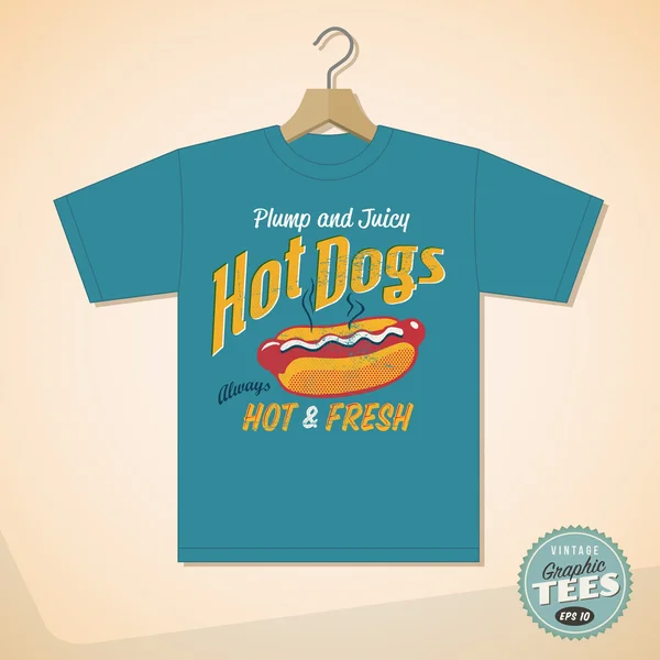 Diseño gráfico de la camiseta - Hot Dogs — Archivo Imágenes Vectoriales