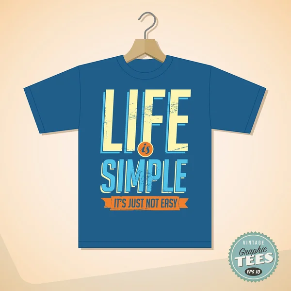 Diseño para camisetas gráficas - La vida es simple — Archivo Imágenes Vectoriales