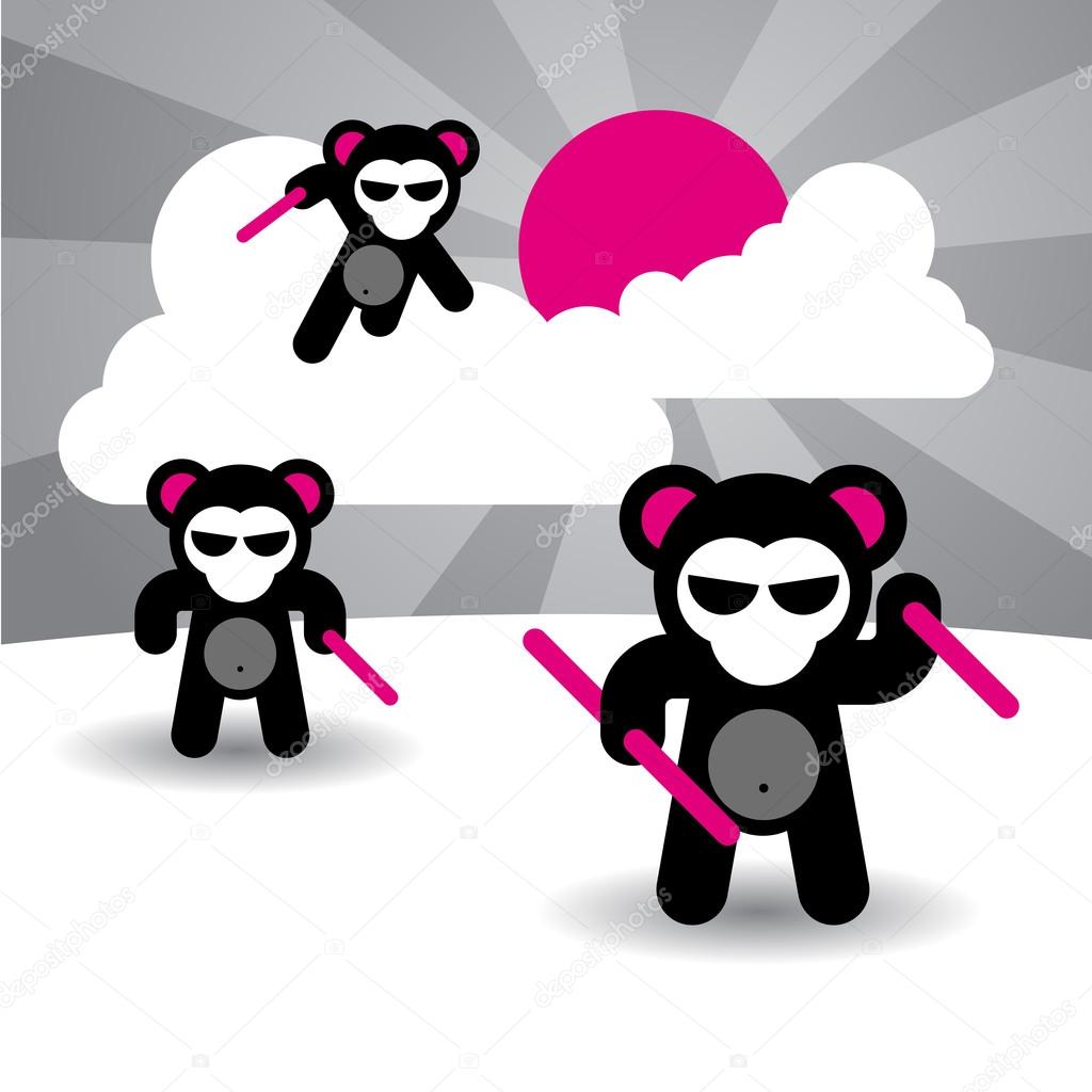 Funny Ninja bears/monkeys