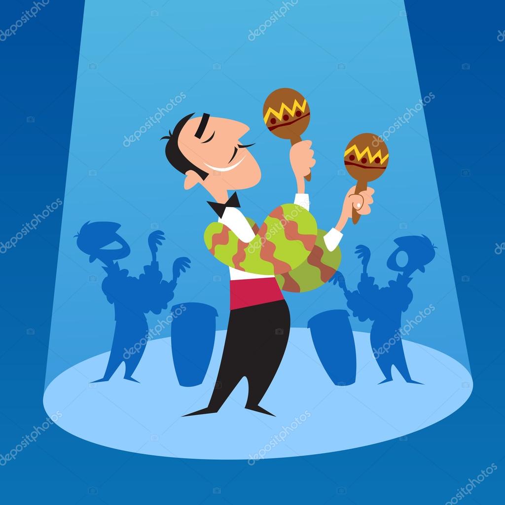 Mexican man playing maracas — Stock Vector © RealCallahan 88675484