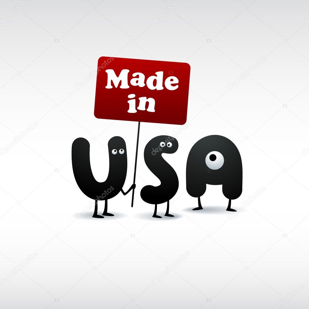 Funny Made in USA illustration