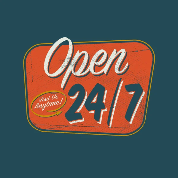 Design for Graphic T-Shirts - Open 24 / 7 — стоковый вектор