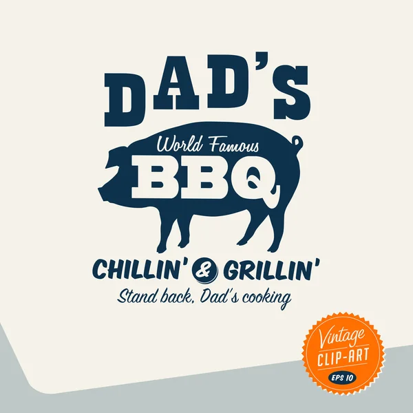 Vintage illustraties - papa's Bbq — Stockvector