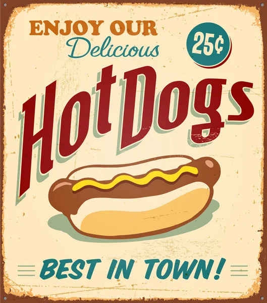 Clip art vintage - Hot Dog — Image vectorielle