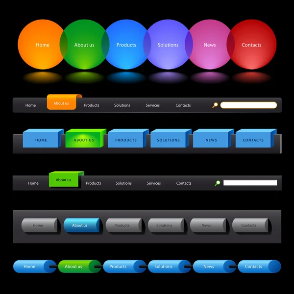 Leicht zu bearbeitende Web-Navigationsvorlage — Stockvektor