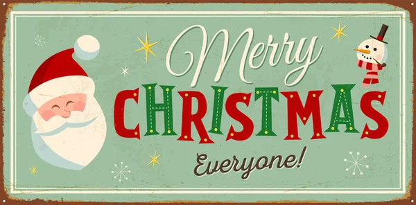 Vintage Style Christmas Metal sign — Stock Vector