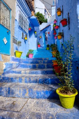 Chefchaouen ünlü mavi şehir Fas Krallığı