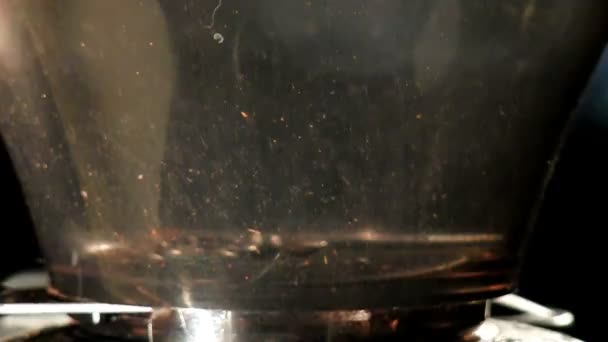 Ароматные кофейные зёрна в дробилке — стоковое видео