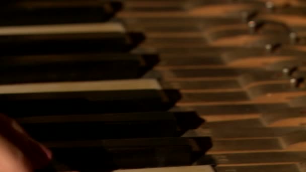 Вид профессионального музыканта играет на фортепиано — стоковое видео